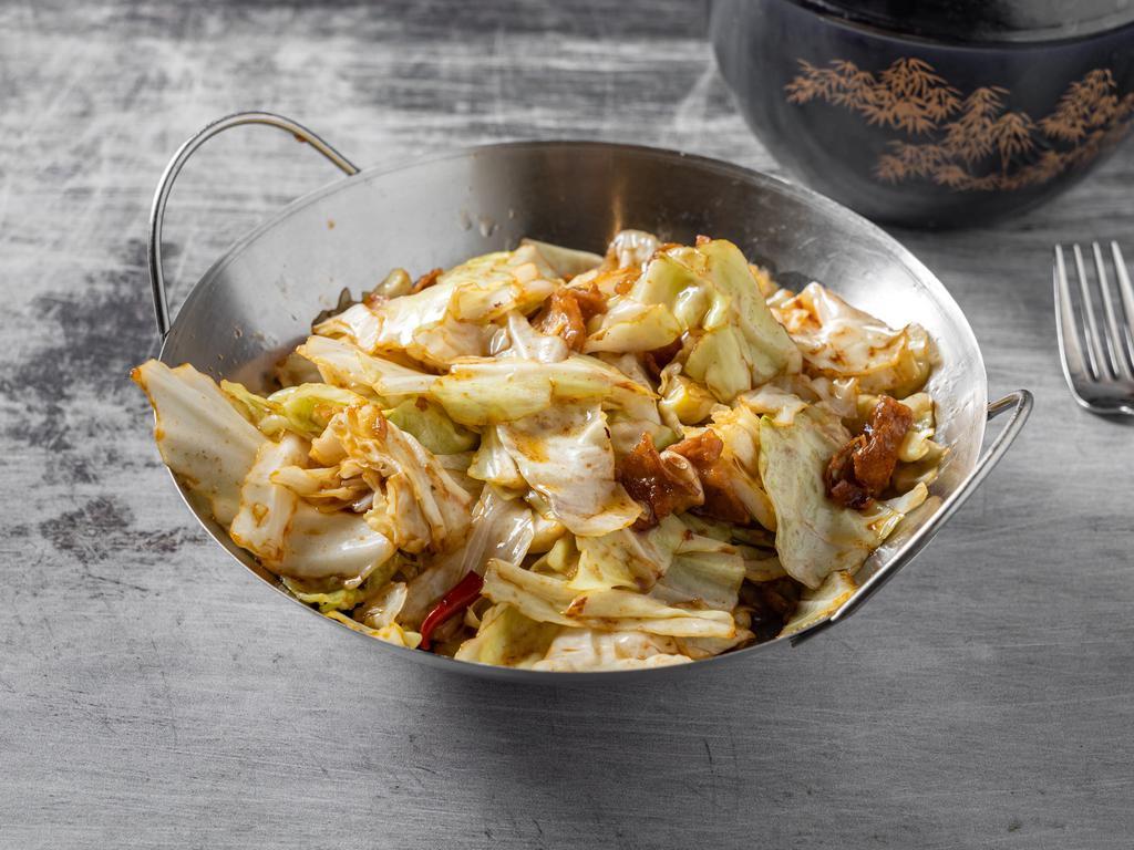 A11. Wok Seared Cabbage with Pork Belly · Mild.