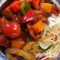 Dinner Sweet and Sour Chicken · Mixed chicken parts simmered in pineapple sweet and sour sauce. Served with choice of white ...