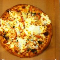 Margherita Pizza (Thin Crust) · Fresh mozzarella cheese, tomato and fresh basil. 