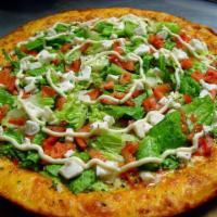 Fresh Garden Pizza · Tomato sauce, sweet potato mousse crust, mushroom, onion, bell peppers, cheddar cheese,and t...