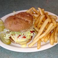 Turkey Burger Combo · Comes with fries. Served on a whole wheat bun with shredded lettuce, tomato, and honey-musta...