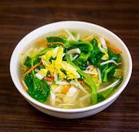 NS04. Veggie Noodle Soup 蔬菜汤面 · Noodle soup with chef's choice of vegetables.
