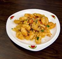 SF07. Salt and Pepper Shrimp and Squid 椒盐双 宝 · Stir-fried shrimp and squid in salt and pepper. 