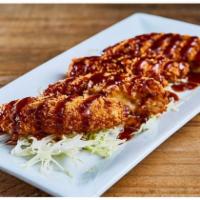 Vegetable Croquettes · Vegetables and Mashed Potato inside with Katsu sauce on the side