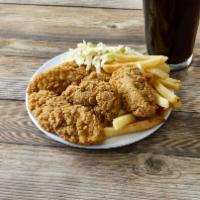 Chicken Tenders · Served with french fries and a medium drink.