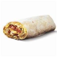 Breakfast Burrito with choice of Bacon, Sausage, Ham or Chili · 3 cage-free eggs, American cheese, crispy hash browns, house-made salsa, and your choice of ...