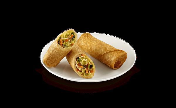 Veggie Spring Rolls (2) · Veggie Spring Rolls are prepared with a mixture of cabbage, celery, carrots, green onions and Chinese noodles wrapped in a thin wonton wrapper and cooked to a golden brown.