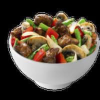 Black Pepper Angus Steak · Sirloin steak wok-seared with fresh string beans, onions, red bell peppers and mushrooms in ...