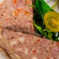Country Terrine · Superb, meaty starter made with natural pork and chicken livers served with Paleo toast, Dij...