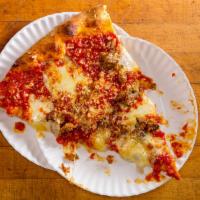 Meatball Parm Slice · Meatballs, cooked tomato sauce and a blend of cheese.