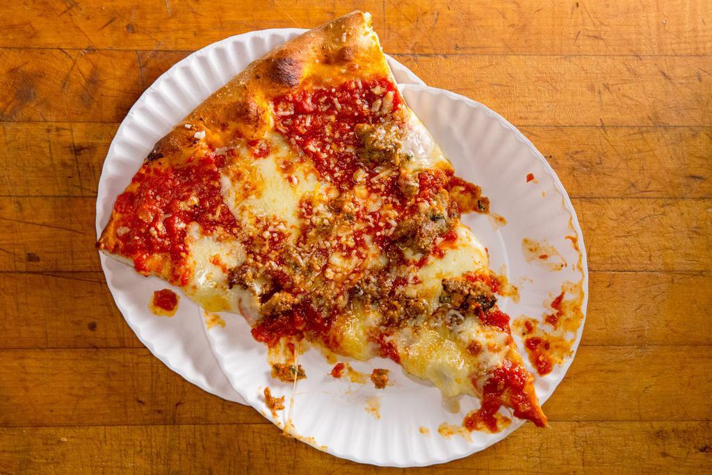 Meatball Parm Slice · Meatballs, cooked tomato sauce and a blend of cheese.
