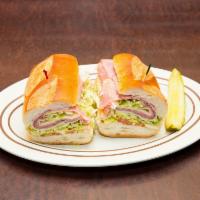 The Mess Sandwich · Salami, capicola, mortadella, Turkey, roast beef, peppered ham, provolone, lettuce, tomatoes...