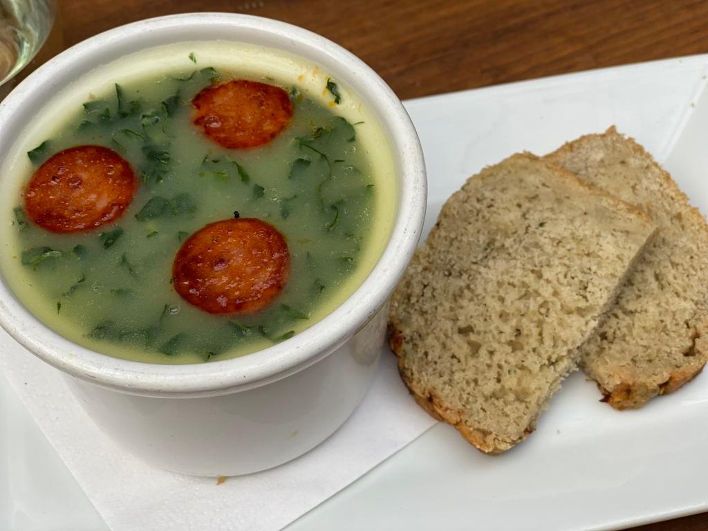 Soup of The Day · 1/4/21 soup is Caldo Verde - Portuguese potato and kale soup. Traditionally plant based broth and topped with Portuguese linguica or vegan beyond sausage. 