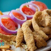 The Pipeline Po-Boys · Served with remoulade sauce, lettuce, red onions and tomatoes.