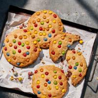 Candy Cookie 4-pack · 410 Cal. Freshly baked sugar cookie topped with semi-sweet chocolate candies. Allergens: Con...