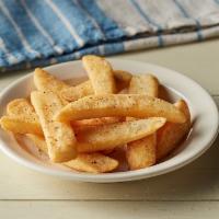 Steak Fries · Steak Fries seasoned with Garlic Salt and served with Ketchup.

