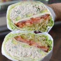Cold no Carb Tuna Salad Wrap · Lettuce wrapped filled with tuna salad. Avocado for an additional charge.