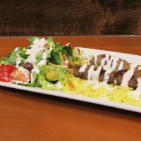 Lamb Shawarma Platter · Served with side of basmati rice and levant salad.