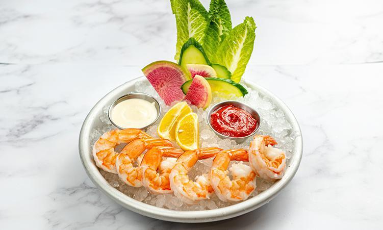 Jumbo Shrimp Cocktail · house-poached shrimp, spicy cocktail
sauce, wasabi aioli, watermelon radish,
cucumber, lemon wedge