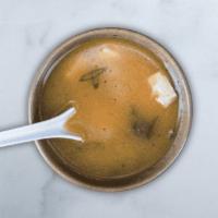Shiitake Miso Soup · yellow and red miso, house dashi broth, shiitake mushrooms, tofu, scallions