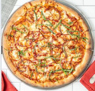 Barbecue Chicken Hand Tossed  Pizza · Chicken, red onions, fresh basil, mozzarella cheese, and a tangy sweet BBQ sauce!
