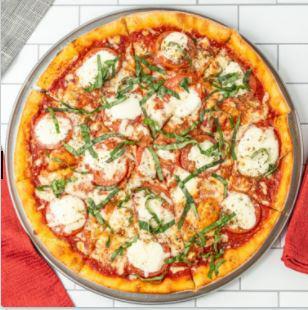 Margarita Hand Tossed Pizza · Fresh tomatoes, fresh Buffalo mozzarella cheese, basil and drizzled with olive oil.