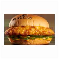 SPICY FI’ED CHICKEN SANDWICH · All-Natural, Cage-Free Chicken Breast from Springer Mountain Farms. Homemade Hot Pickles, Fr...