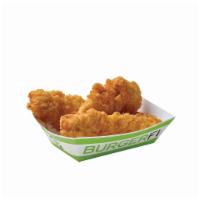 3 FI'ED CHICKEN TENDERS · All-Natural, Cage-Free Chicken Breast Tenders Served with Your Choice of Dipping Sauce: Burg...