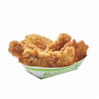 5 FI'ED CHICKEN TENDERS · All-Natural, Cage-Free Chicken Breast Tenders Served with Your Choice of Dipping Sauce: Burg...