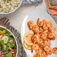 Grilled Shrimp Dinner · Seasoned and grilled with lemon juice, butter, and just a touch of blackened seasoning. Glut...