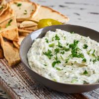 Taziki Dip · Cucumber, dill and a hint of lemon define this refreshing classic. 