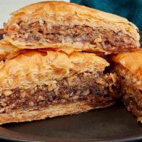 Baklava · From Hellas Bakery. Vegetarian. Contains nuts.