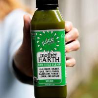 Mother Earth · cucumber, celery, kale, swiss chard, dandelion, parsley, lemon, ginger. our greenest green j...