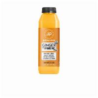 Ginger Turmeric Tonic · turmeric, ginger, cayenne powder, cardamom, honey, lemon, spearmint, sea salt