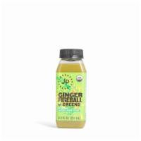 Ginger Fireball w/ Greens · broccoli leaf, ginger, apple, lemon, acerola, cayenne, oil of oregano
