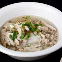 Chicken Noodle Soup · Ground chicken, sliced chicken, bean sprout, and rice noodle 