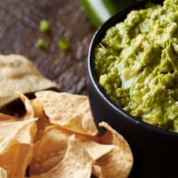 Chips & Guacamole · Creamy hand-smashed-in-house-daily guacamole, served with freshly fried in-house tortilla ch...