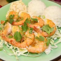 Regular Garlic Shrimp Plate · Served with 2 scoops of rice and 1 scoop of macaroni salad.