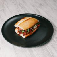 Mini Torta · A Mexican Style Mini Sandwich with Onion, cilantro, and meat of choice (Carnitas Mini Torta ...