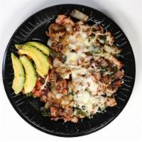 Poblano Alambre · A Mix of Grilled Steak, Pork Chops, Bacon, Grilled Onions , Grilled Poblano, and Melted Mozz...