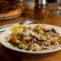Chop Salad · Romaine, chicken, salami, provolone, garbanzo bean, red onion, tomato, green pepper, crouton...