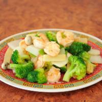SF8. Shrimp with Chinese Vegetables · Shell fish.