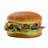 1. Yummy Alert Burger · Beef patty, lettuce, guacamole, mushrooms, fried onion, and American cheese with yummy sauce.