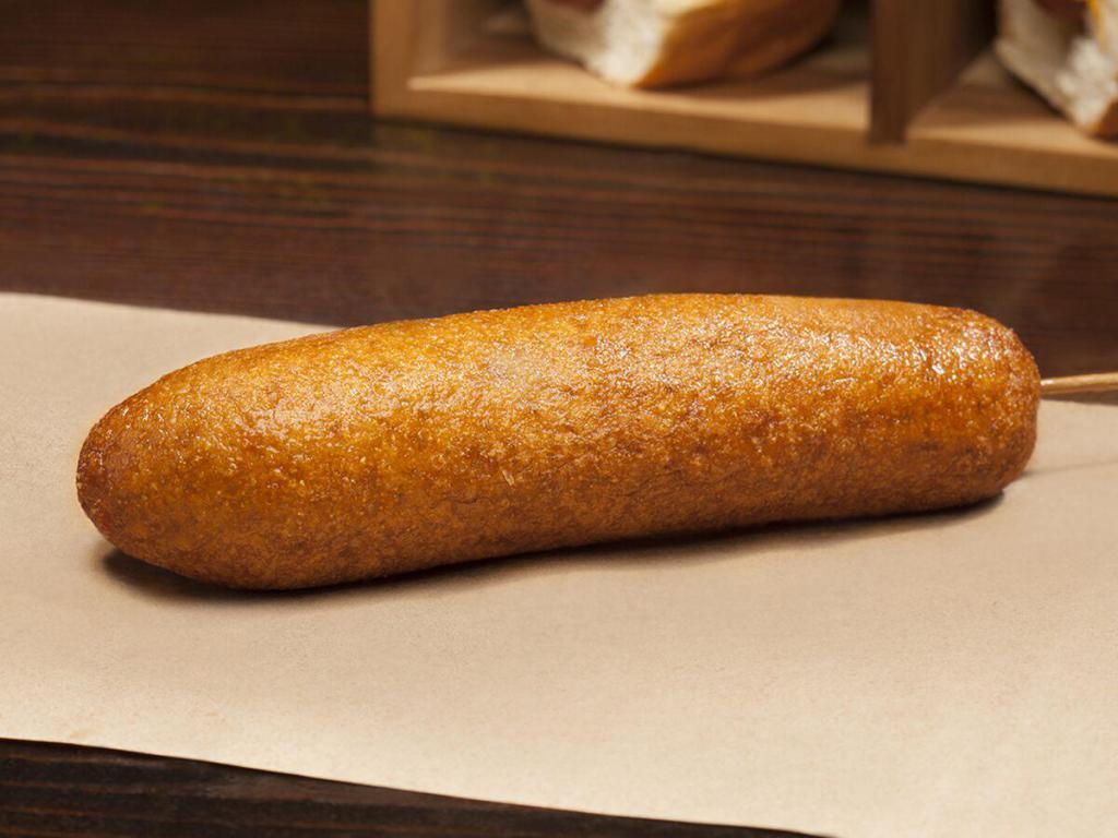 Wurst Corn Dog Sausage · Any sausage dipped in our haus made root beer batter. Served on King's Hawaiian roll.