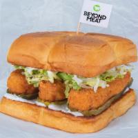 Beyond® Bad Mutha Clucka · Crispy fried or grilled Beyond® tenders, miso ranch, dill pickle slices and lettuce. Served ...