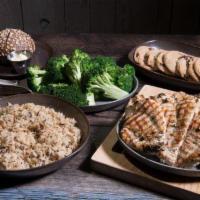 Chicken Family Meal · Eight fire-grilled chicken breasts, home-style mashed potatoes or 5-grain rice pilaf, fresh ...