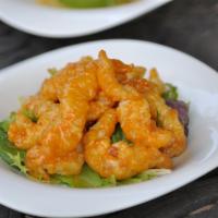 Spicy Rock Shrimp · With spicy creamy sauce. Spicy.