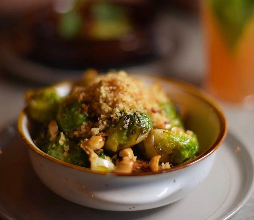 Brusssels Sprouts · Sweet chili, panko and peanuts.