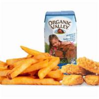 Teddy (v) · plant-based chicken nuggets served with your choice of sauce (490-610 cal)