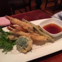 Isohama Tempura Special · Lobster tail, scallops, shrimp, crab meat and vegetables served tempura style with tempura s...